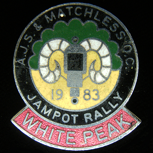 AJS Matchless Jampot Rally pin badge