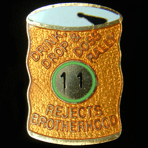 Drink Drop & Doss Rally pin badge