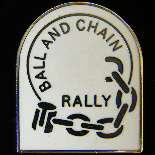 Ball and Chain Rally pin badge