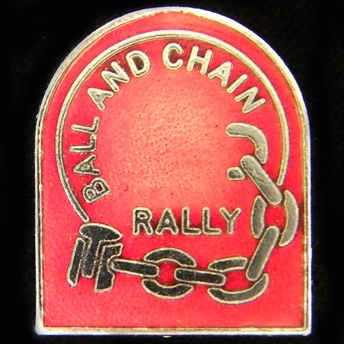 Ball and Chain Rally pin badge