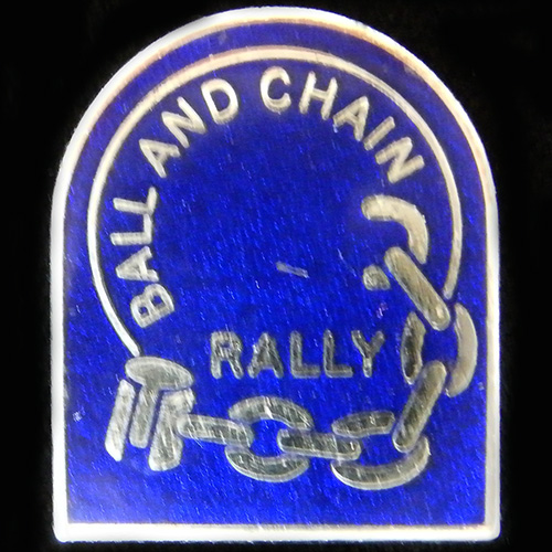 Ball and Chain Rally pin badge