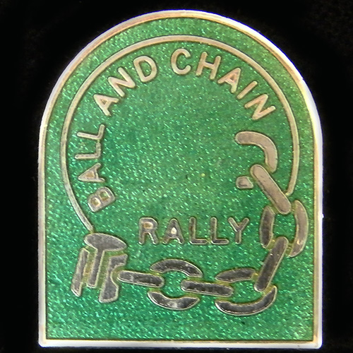 Ball and Chain Rally pin badge