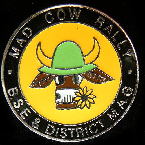 Mad Cow Rally pin badge