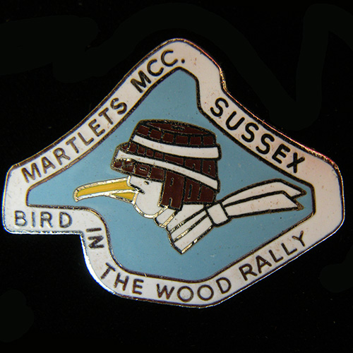 Bird in the Wood Rally pin badge