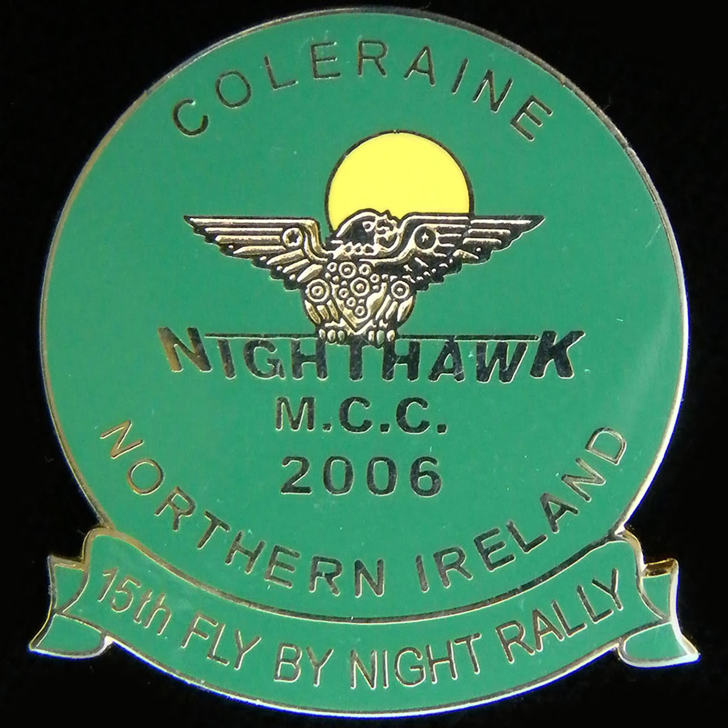 Fly by Night Rally pin badge