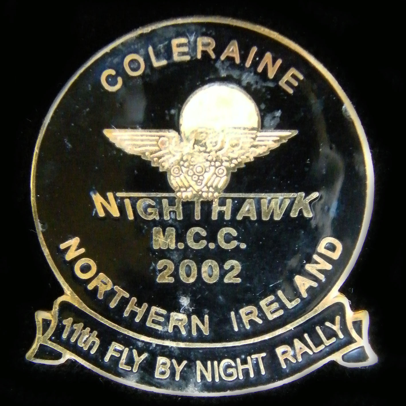 Fly by Night Rally pin badge
