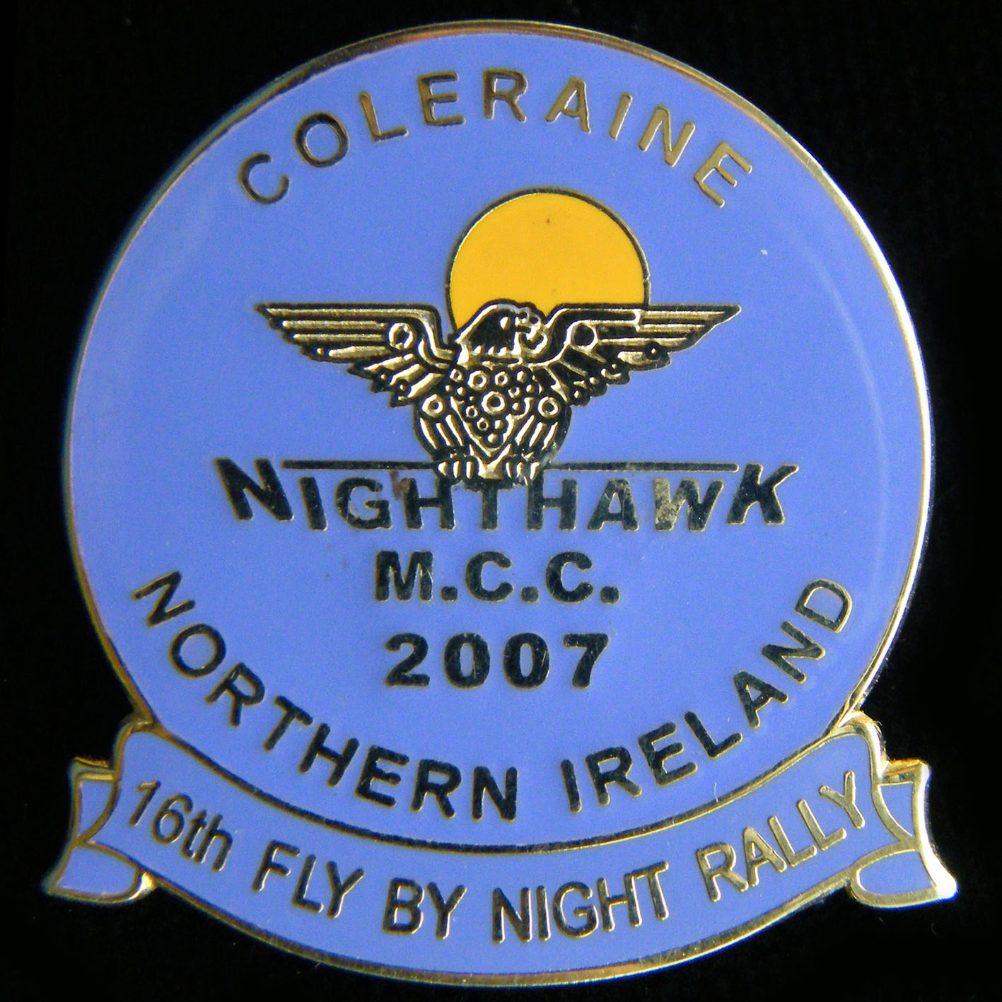 Fly by Night Rally pin badge
