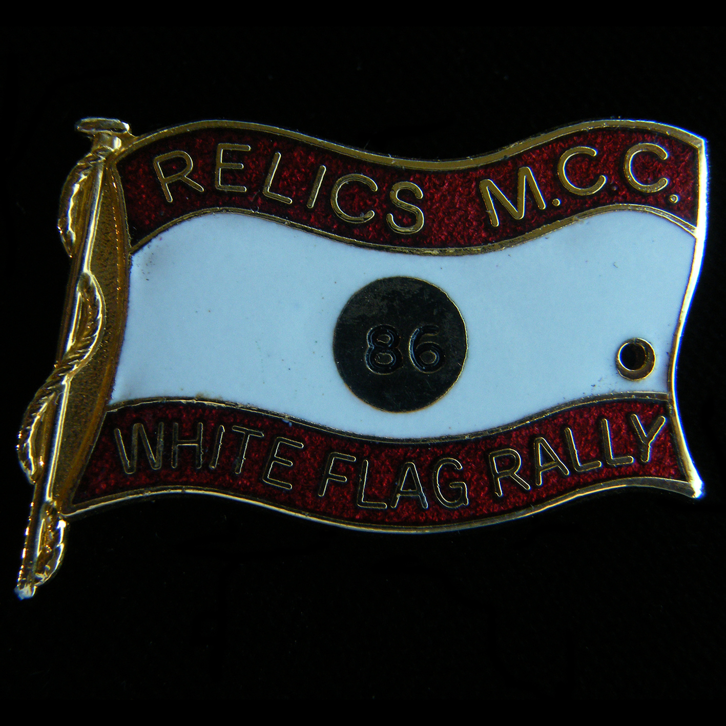 White Flag Rally pin badge