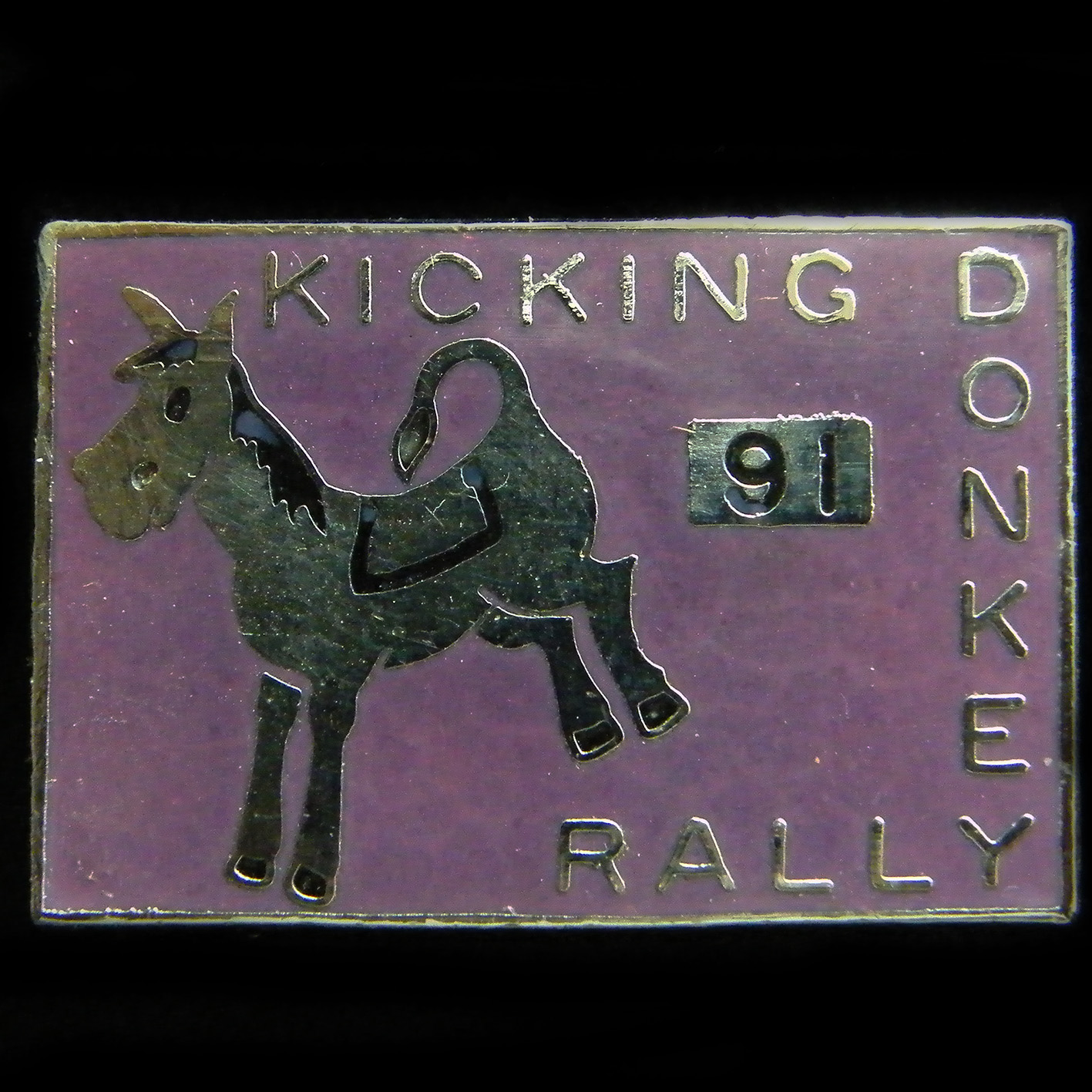 Kicking Donkey Rally pin badge