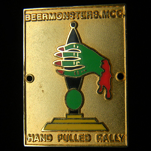 Hand Pulled Rally pin badge
