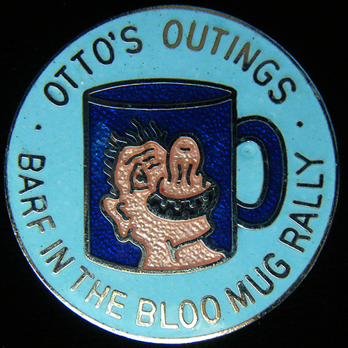 Barf in the Bloo Mug Rally pin badge