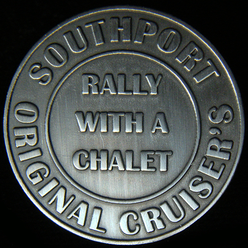 Rally with a Chalet Lapel Badge