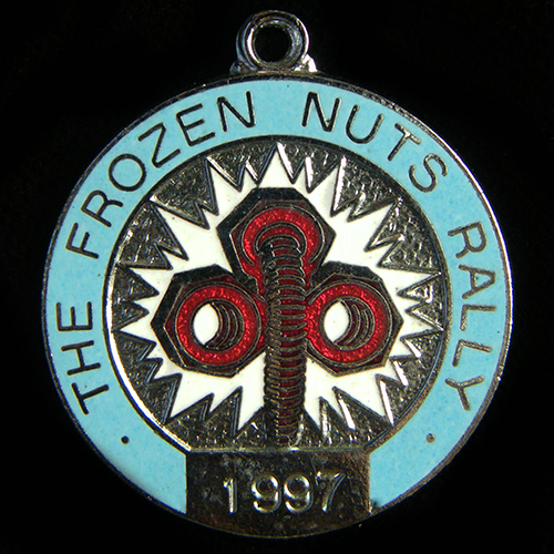 Frozen Nuts Rally pin badge