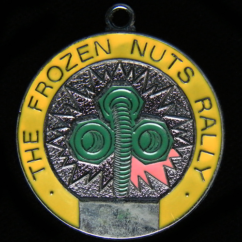 Frozen Nuts Rally pin badge