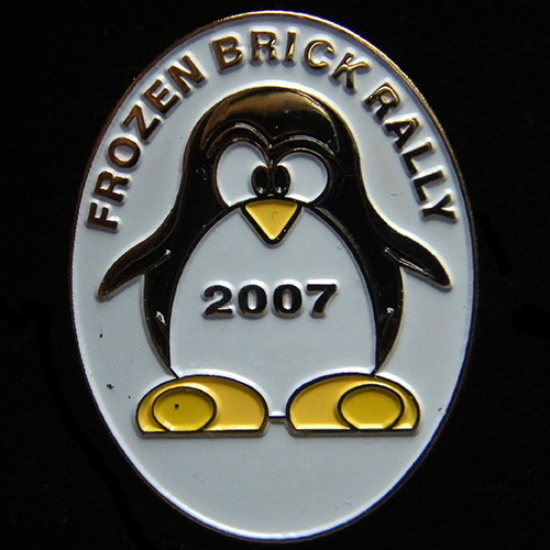 Frozen Brick Rally pin badge