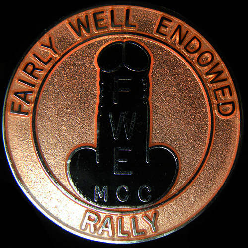 Fairly Well Endowed Rally pin badge