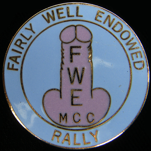 Fairly Well Endowed Rally pin badge