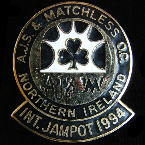 AJS Matchless Jampot Rally pin badge