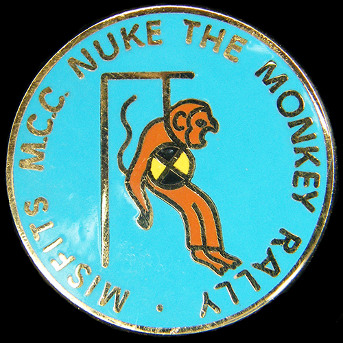 Nuke the Monkey Rally pin badge