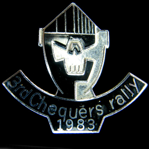 Chequers Rally pin badge