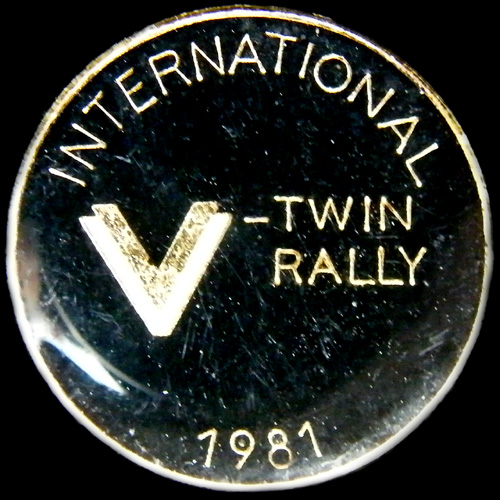International V Twin Rally pin badge