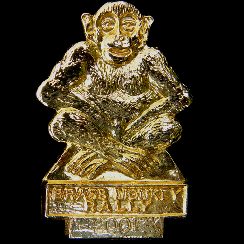 Brass Monkey Rally pin badge