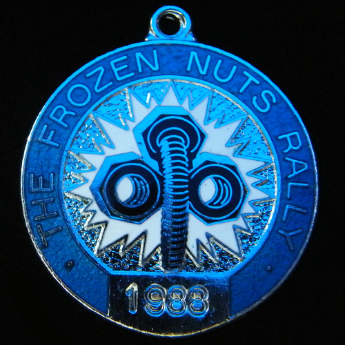 Frozen Nuts Rally pin badge