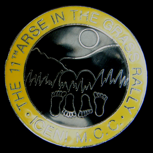 The Arse in the Grass Rally Lapel Badge