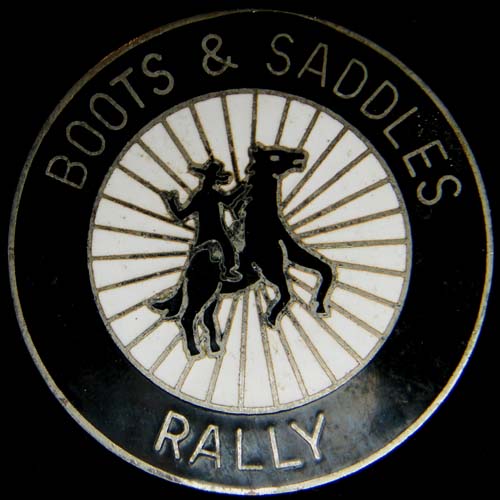 Boots & Saddles Rally pin badge