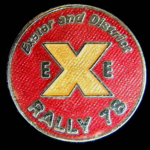 Exeter and District Rally pin badge