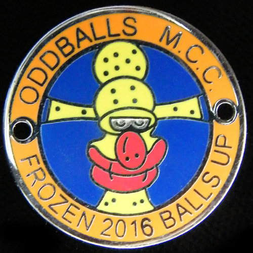 Frozen Balls Up Rally pin Badge