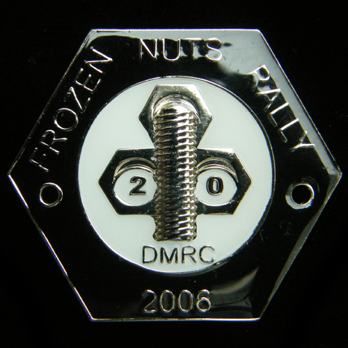 Frozen Nuts Rally pin badge