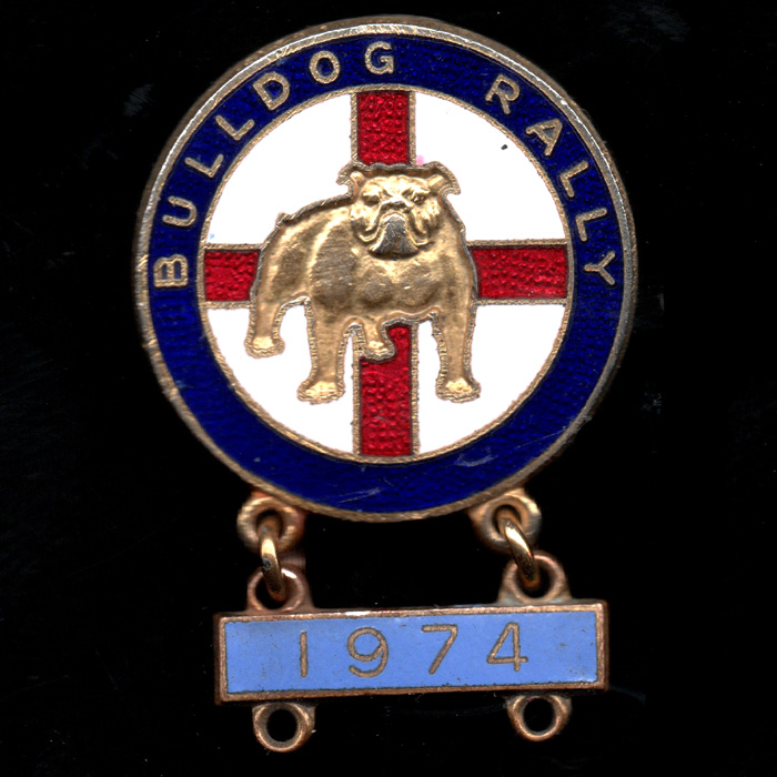 Bulldog Rally lapel badge