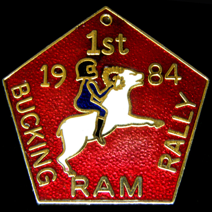 Bucking Ram Rally lapel badge