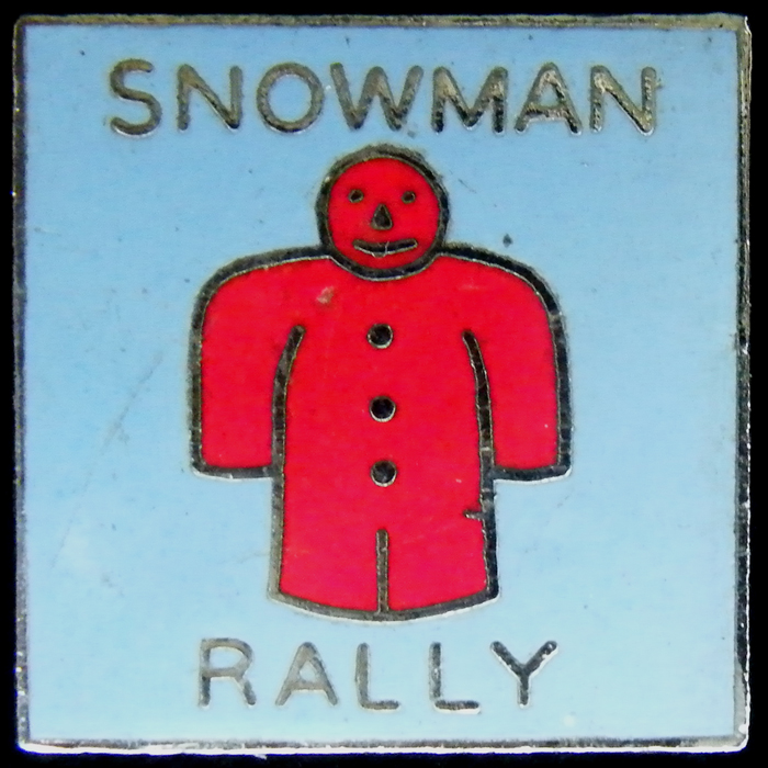 Snowman Rally pin badge 