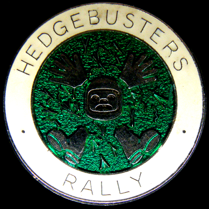 Hedgebusters Rally pin badge