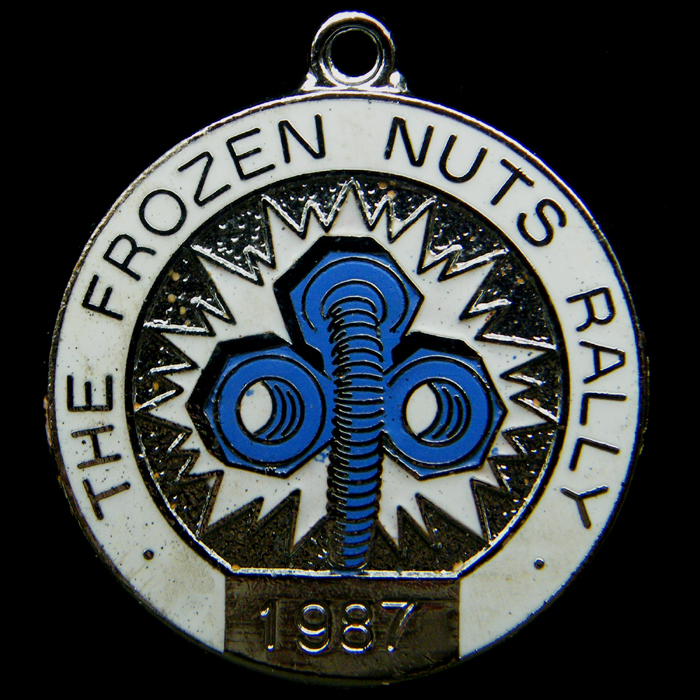 Frozen Nuts Rally pin badge