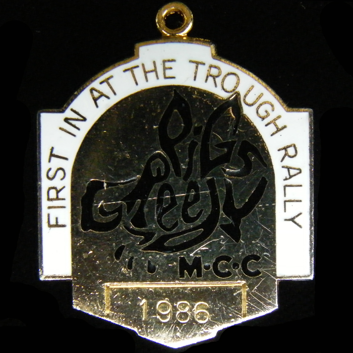 First in at the Trough Rally pin badge