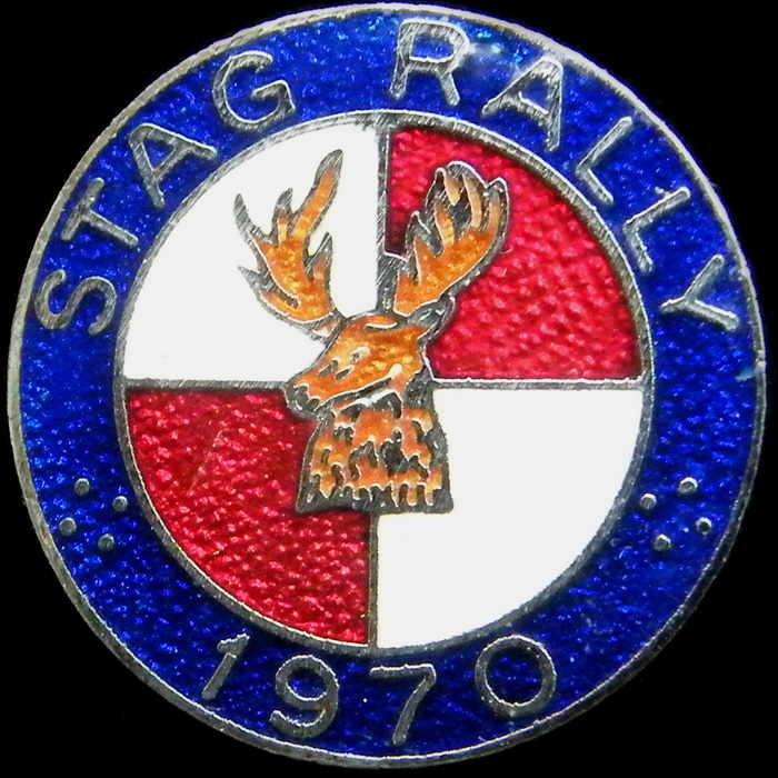 Stag Rally pin badge 1970
