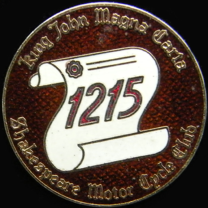 Shakespeare Motor Cycle Club Rally pin badge