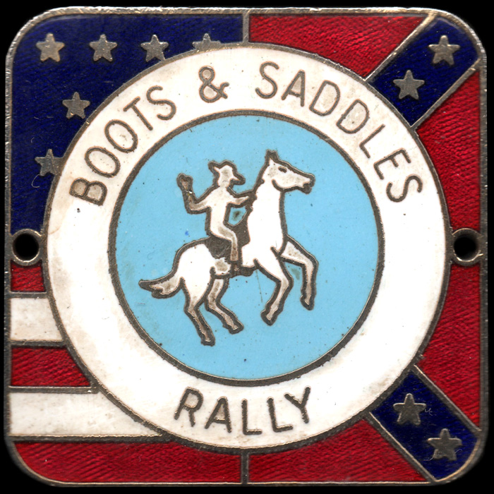 Boots & Saddles Rally pin badge