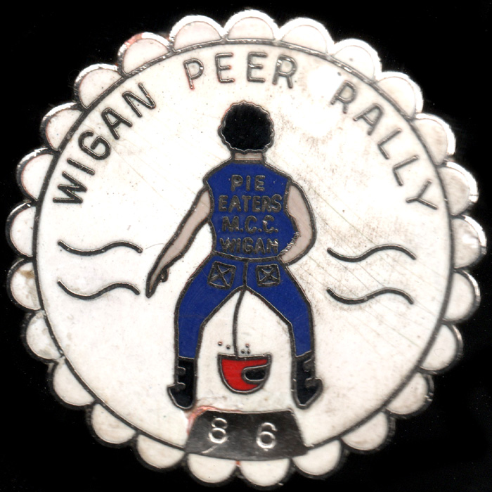 Wigan Peer Rally pin badge