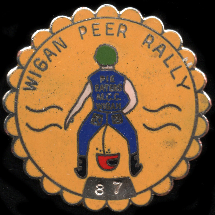 Wigan Peer Rally pin badge