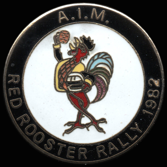 Red Rooster Rally pin badge