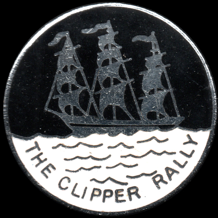 Clipper Rally pin badge