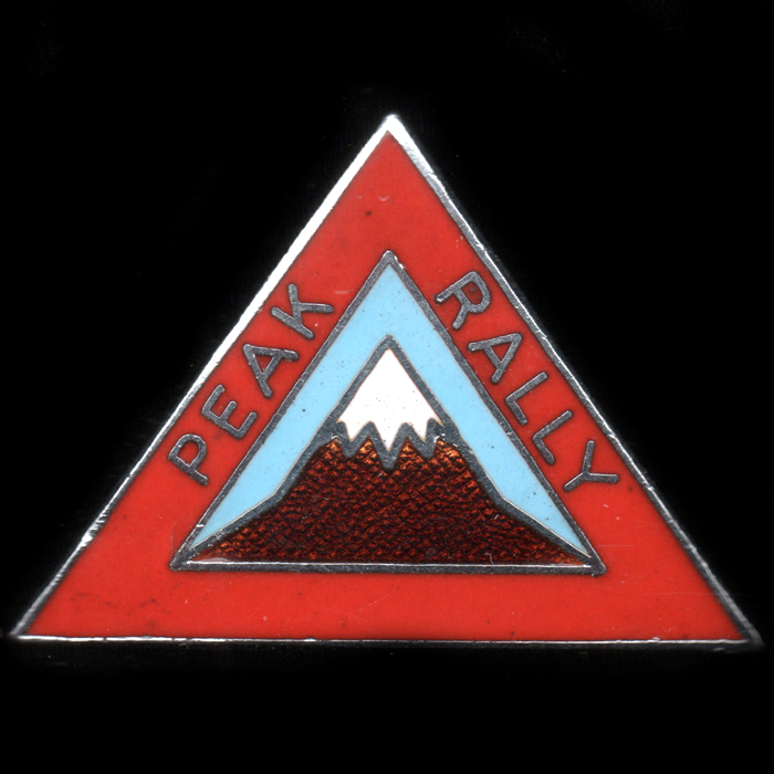 Peak Rally pin badge