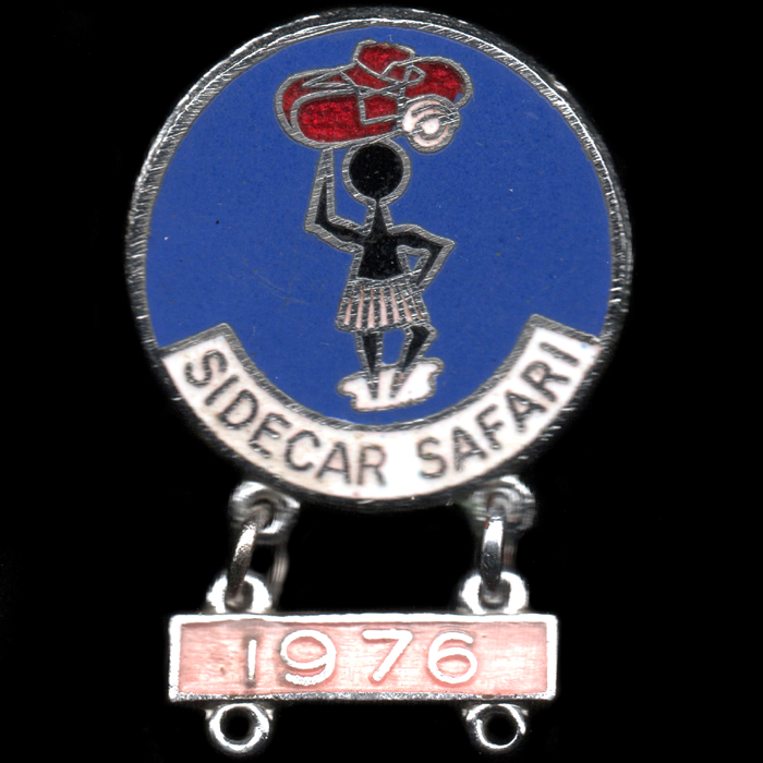 Sidecar Safari Rally lapel badge