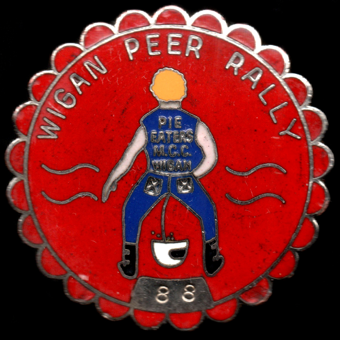 Wigan Peer Rally pin badge