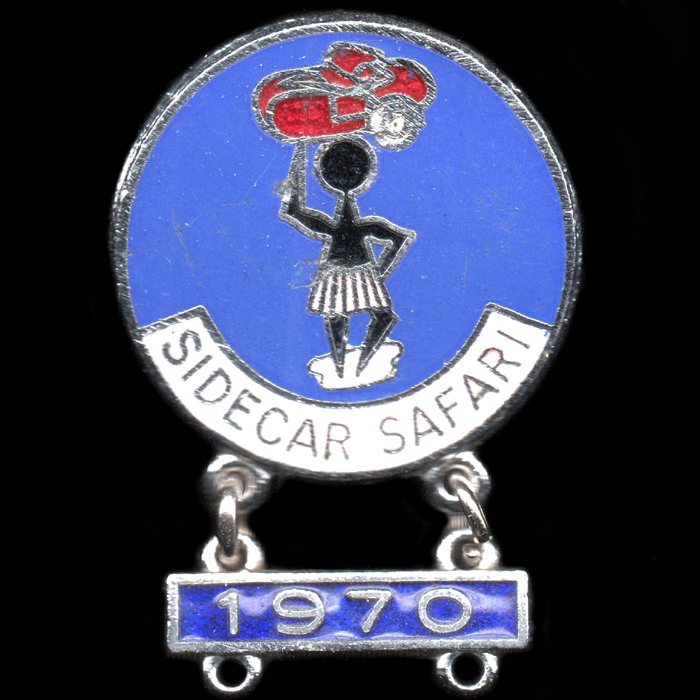 Sidecar Safari Rally lapel badge