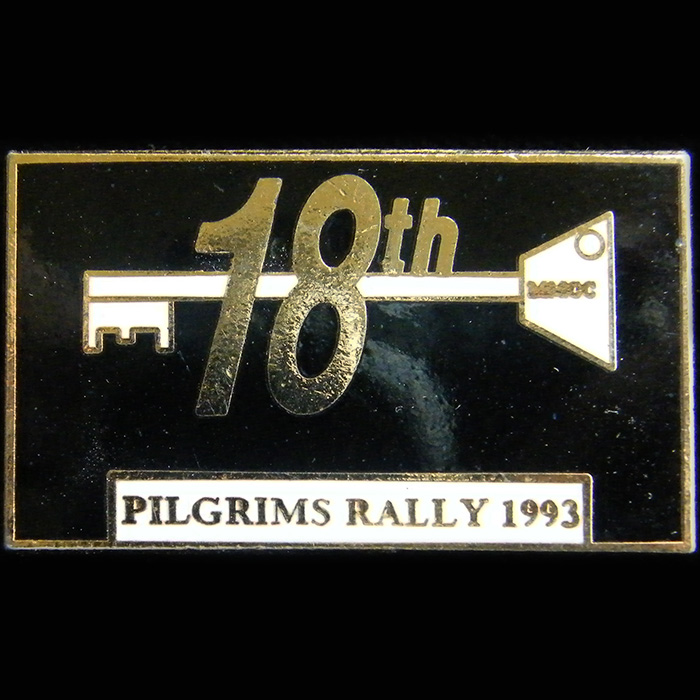 Pilgrims Rally pin badge